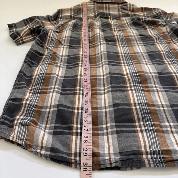 Vintage Carhartt Relaxed Fit Short Sleeve Plaid Shirt Size Large Workwear Skater - Picture 5 of 8